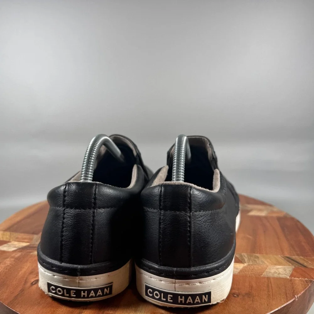 Cole Haan Mens Grand.OS Black Leather Slip On Sneakers C14531 Size 10M